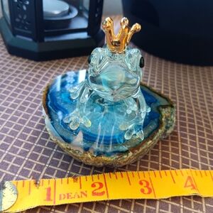 Prince Charming crystal frog on geode, perfect condition